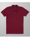 Outlet Polo Κοντό Μανίκι Slim Fit Μπορντό| Oxford Company eShop