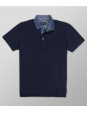 Outlet Polo Κοντό Μανίκι Regular Fit Μπλε Σκούρο