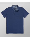 Outlet Polo Κοντό Μανίκι Regular Fit Μπλε Indigo