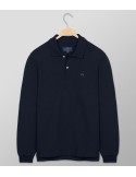 Polo Μακρύ Μανίκι Regular Fit Μπλε Σκούρο| Oxford Company eShop