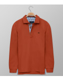 Polo Long Sleeve Regular Fit Plain Orange| Oxford Company eShop