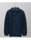 Polo Long Sleeve Regular Fit Plain Blue Indigo| Oxford Company eShop