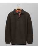 Polo Long Sleeve Regular Fit Plain Dark Brown | Oxford Company eShop