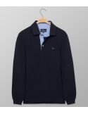 Polo Long Sleeve Regular Fit Plain Dark Blue | Oxford Company eShop