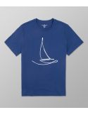 T-Shirt Κοντό Μανίκι Regular fit Μπλε Indigo | Oxford Company eShop