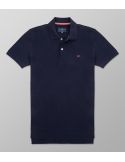 Polo Κοντό Μανίκι Slim Fit Μπλε Σκούρο| Oxford Company eShop